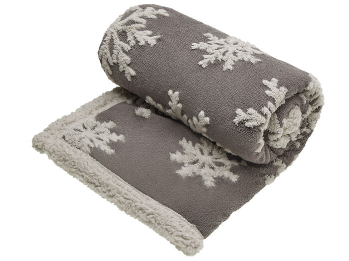 Плед Snowflake новогодний с капюшоном, серый